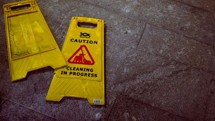 work cleaning sign