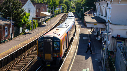 train leaving the station rural